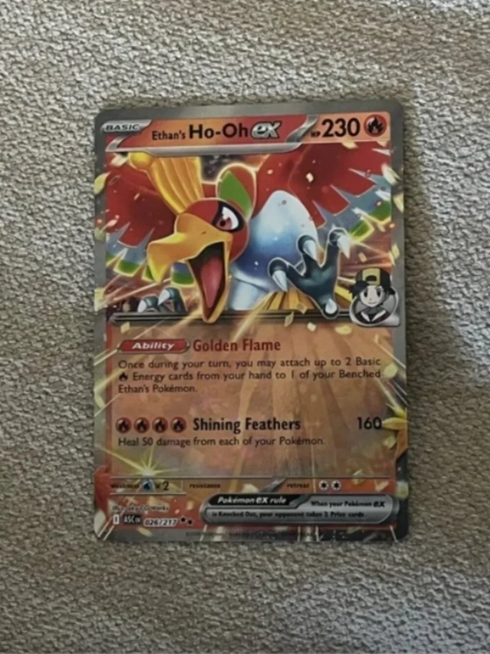Pokemon Ethan's Ho-Oh ex 039/182 Sv10: Destined Rivals Holo Card